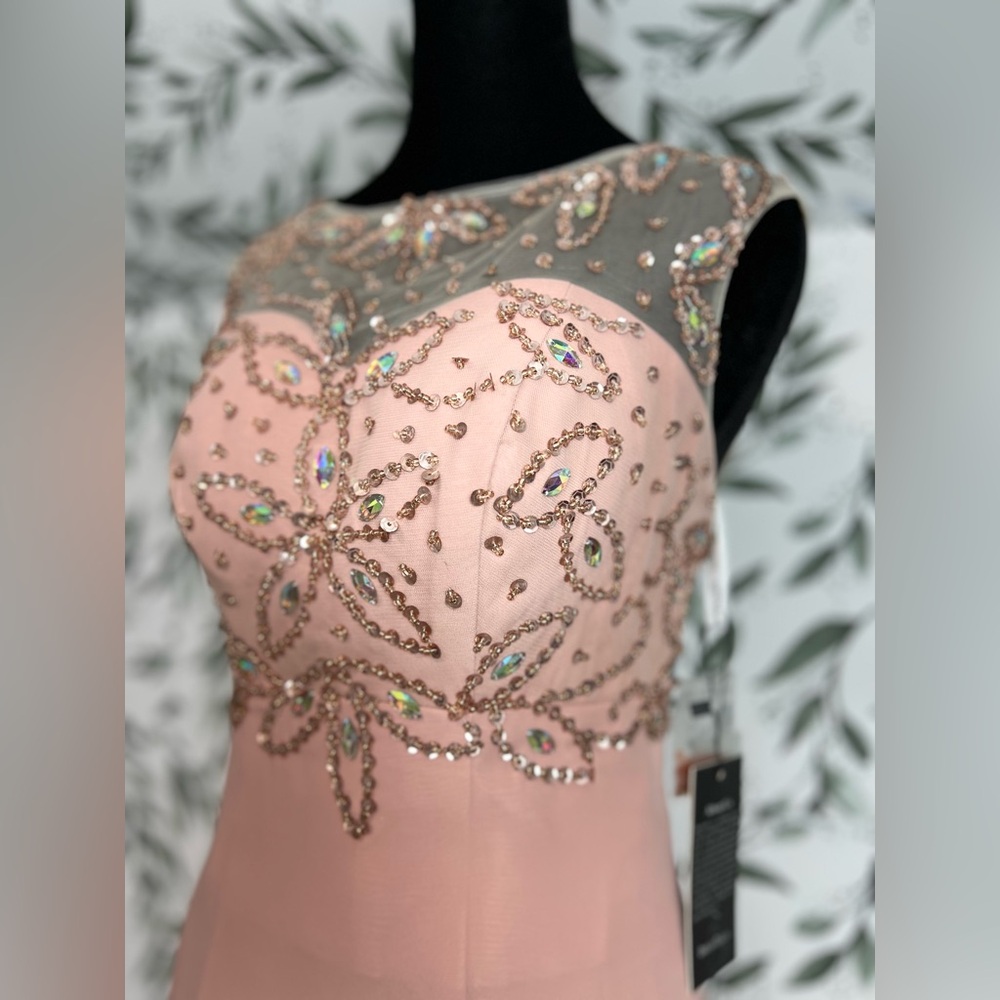 Prom Wedding Maxi Pale Pink Formal Dress Size XS (2) NWT Pageant Ball Gown #9 - Picture 7 of 11